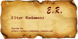 Elter Radamesz névjegykártya
